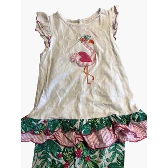 Goodlad Flamingo Outfit Set Infant Girls Size 24 months PAlm Ruffle Sleeve - Picture 2 of 6